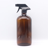 8oz 250 ml Ambre Ronde Boston Bouteille En Verre 16 oz Brun Bouteille En Verre pour L'huile Essentielle avec Bouchon À Vis