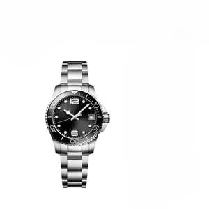 Reloj de Acero Inoxidable Estilo Buzo con Esfera Negra Redonda, Bisel Giratorio y Función de Fecha Longinesing - Product Image 6