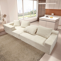 Dimensiones que ahorran espacio No se requiere montaje Reposabrazos de tela de pana de felpa Sofá de espuma modular Cama Sofá Perezoso