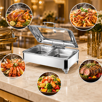 Plat de maintien au chaud de grande capacité 9L avec bac à eau amovible pour la restauration hôtelière et les banquets