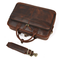 Sacs d'affaires rétro en cuir de vache pour hommes, porte-documents en cuir véritable pour ordinateur portable de 14 pouces