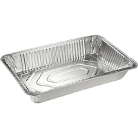 21x13 Zoll Großformatige Dampfgarbehälter mit Extra Großem Aluminiumfoliendeckel, 9700ml Lebensmittelbehälter, Robust, Recycelbar, Lebensmittelecht