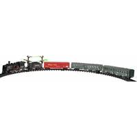 Train de marchandises réaliste à piles Rail King, locomotive en plastique avec fumée, lumières et son, jouet électrique pour enfants