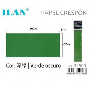 Carta Crespa Ilan 50x200 Cm Verde Scuro Per Lavori Artigianali - Product Image 1