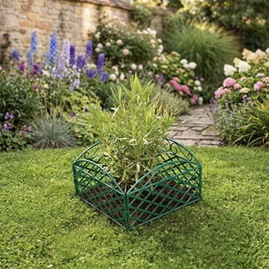 Rustproof Backyard Landscaping Decorative Lawn Edging Fence Green Set Of 4 Ornamental Border - Product Image 2