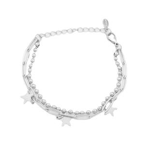 Pulseras Unisex de Acero de Titanio con Colgante de Estrella y Cadena de Doble Capa, Diseño de Nicho Popular, Venta al por Mayor de Joyería - Product Image 6