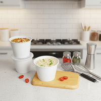 Conteneur alimentaire moderne en plastique PP de qualité alimentaire jetable de 70 oz, compatible micro-ondes, avec couvercle, emballage personnalisé pour la préparation des repas TeGuan