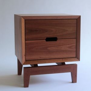 Durable Solid Wood Handmade Bedside Cabinet with Modern Classic <b>Double</b> Drawer <b>Storage</b> for Stylish Home Bedroom Furniture - Product Image 5