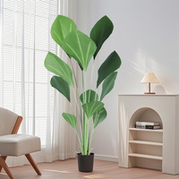 Faux bonsaï Palmier artificiel en forme d'éventail Décoration de la maison et de l'hôtel Moderne Écologique Mariage Pâques Plante d'intérieur durable