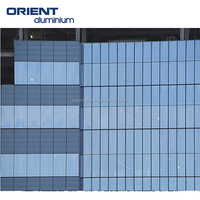 Murs-rideaux extérieurs à cadre en aluminium, panneaux en verre trempé pour les façades de bâtiments hôteliers, applications décoratives
