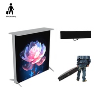 Support de table portable Anew en aluminium de 80 mm d'épaisseur pour conférences/salons professionnels avec bandes LED préinstallées, durable et réutilisable