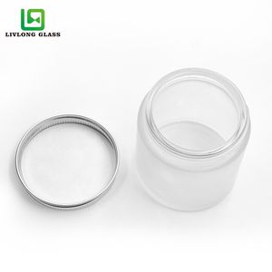LLG LOW quantité minimale de commande blanc mat givré vitamine gommage corporel bouteille de sel de bain 1 2 3 4oz bocal latéral droit en verre personnalisé avec autocollants d'étiquette - Product Image 6