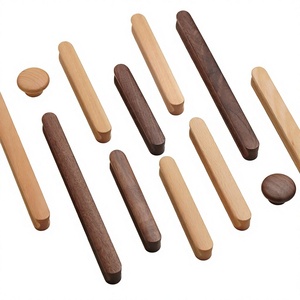 Juego de tiradores de madera para gabinetes, perillas redondas de diseño moderno, hechas a mano, ligeras, duraderas, para decoración de muebles de cocina de interior, montaje en puerta - Product Image 3