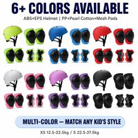Ensemble de 7 protections pour genoux, coudes et poignets pour enfants, casque ABS, coque rigide en EPS PP, multicolore, pour vélo et cyclisme