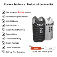 Maillot de basket réversible personnalisé sublimé respirant et anti-humidité en mesh haute performance pour club universitaire