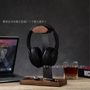 Wooden <b>Desktop</b> Headphone Stand Over Ear Holder For Computer Gaming Headset Storage <b>Shelf</b> Mount - Product Image 3