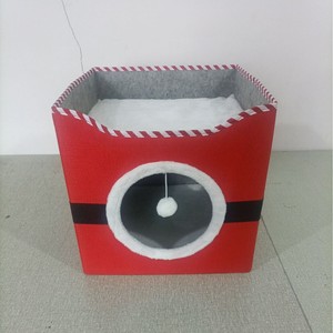 Double Layer Cat Bed Christmas Style Red Black Cartoon Foldable Pet Bed For Cats Washable Removable Winter Warm - Product Image 1