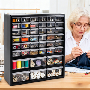 OEM Trung Quốc nhà máy giá rẻ Giá Treo Tường <span class=keywords><strong>Stackable</strong></span> pp tiêm đúc nhựa lưu trữ Organizer <span class=keywords><strong>Box</strong></span> với 12 18 39 64 ngăn kéo - Product Image 4