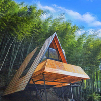 Kit de cabine de camping préfabriqué en bois à cadre préfabriqué Home New Style Triangle Resort Holiday Beautiful Tree House