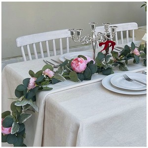 Artificial Peony Vines Eucalyptus Leaves Silk Flower Table Runner 180cm Home Decor Reusable - Product Image 5