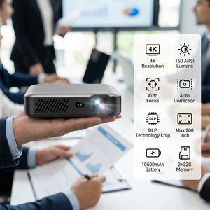 Projecteur DLP Android 2026 S360 Haute Qualité Vidéo 4K avec Mise au Point Automatique Batterie Grande Capacité Cinéma à Domicile Utilisation Extérieure Prise US 3D - Product Image 2