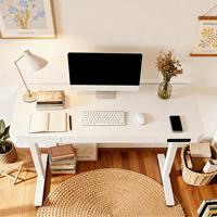 Bureau assis-debout électrique durable à moteur unique avec tiroir, mobilier de bureau à domicile peu encombrant, poste de travail assis-debout pour usage domestique