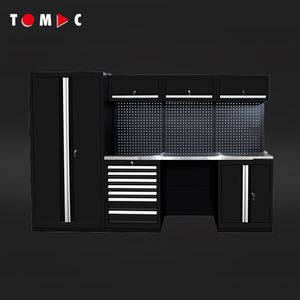TOMAC Profi-Garagenmöbel – Abnehmbare Große Werkstatt-Edelstahltischplatte mit Rollbarem Garagenschrank und Werkzeugwagen - Product Image 1