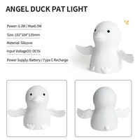 Offre Spéciale Mini Silicone veilleuse mignon dessin animé Angle canard tapoté lumière de couchage pour chambre USB charge lampe à LED