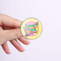 Spedizione Diretta di Badge Rotondi Personalizzati Stampati, Spille Personalizzate con Cartoni Animati, Citazioni Ispiratrici, Figure di Animali e Piante