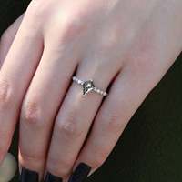Nouvelles bagues de fiançailles tendance en argent sterling 925, forme cerf-volant, diamant sel et poivre, quartz