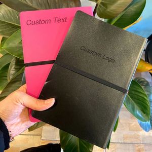Travel <b>Notebook</b> Band Customized PU Leather <b>A5</b> Printed High Quality <b>Lined</b> Blank Pages Custom Logo Inner Page Personalization - Product Image 1