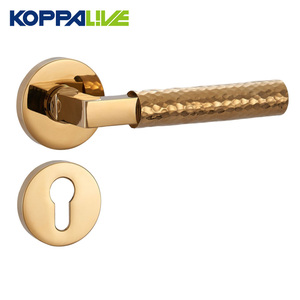 Koppalive hiện đại PVD vàng brass cửa xử lý nội thất leverset búa đoạn riêng tư lever với <span class=keywords><strong>Rosette</strong></span> cho cải thiện nhà - Product Image 1