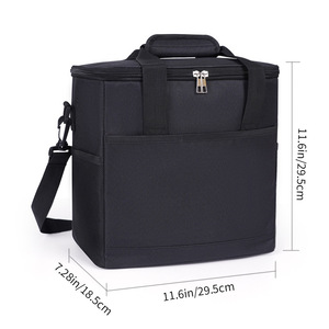 Portable Lunch Bag Large Capacity Insulated Cooler Crossbody Shoulder Bag Navy Blue - Product Image 5