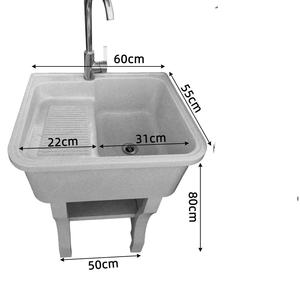 Lavabo en céramique de réservoir de blanchisserie extérieur intégré en pierre de quartz moderne pour la salle de bains pour la piscine et les blanchisseries en pierre - Product Image 2