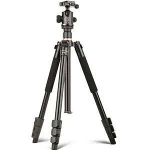 Tripé de câmera Q520 e tripé profissional de 146 cm com cabeça esférica Q02 e tripé portátil de alumínio para câmera de vídeo