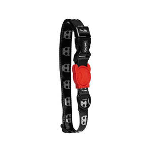 Skull <b>Collar</b> 2.0 Black With Red Buckle For <b>Dogs</b> - Product Image 1