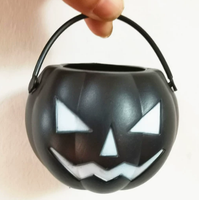 Seau à bonbons d'Halloween en résine, miniatures fantômes et citrouilles, panier porte-bonbons pour enfants, décoration de fête d'Halloween pour la collecte de bonbons ou de farces