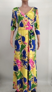 <span class=keywords><strong>Abito</strong></span> <span class=keywords><strong>lungo</strong></span> floreale estivo esotico a <span class=keywords><strong>mezza</strong></span> <span class=keywords><strong>manica</strong></span> Maxi <span class=keywords><strong>abito</strong></span> da donna con scollo a V - Product Image 4