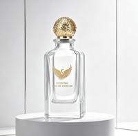Flacon de parfum carré en verre transparent personnalisé avec logo, 50 ml, 85 ml, flacon de parfum vide avec pulvérisateur à pompe, étiquette privée