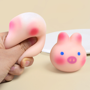 Hot Selling Anti Stress Soft Cute Cherry Blossom Pig Rabbit Stress Relief Toy Pink and Tender Pig Stress Relieving <b>Ball</b> - Product Image 3