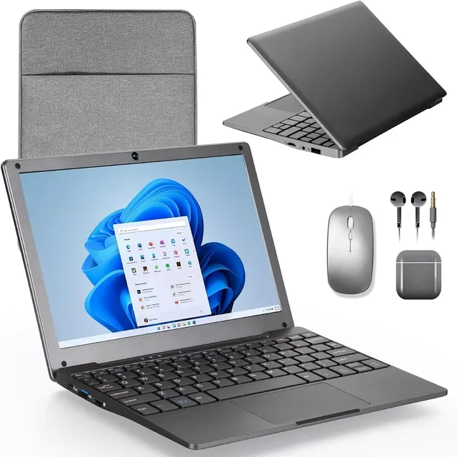 NBD 10.1 Inch Laptop Windows 11 Notebook 8GB 128GB Intel Celeron Quad Core Processors Compact Laptop for Work