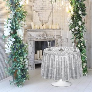 Multi stile argento paillettes inchiostro dorato tovaglia rotonda <span class=keywords><strong>oro</strong></span> 90 pollici scintillante per matrimonio festa di compleanno natale - Product Image 6