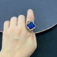 Bague en Pierre Naturelle pour Femme, Gemmes Colorées, Cristal, Strass, Bague Statement Dorée, Bijoux Vintage Tendance, Vente en Gros