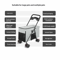 Poussette pliable multifonctionnelle légère pour chiens de taille moyenne/grande, chariot de voyage portable pour extérieur