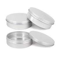 Boîte ronde en aluminium pour cosmétiques, conteneur métallique vide pour thé, pot à bougie multifonction en aluminium pour le rangement quotidien