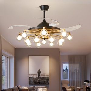 Customized Nordic Living Room <b>Fan</b> Light Multi-<b>head</b> Crystal Ceiling <b>Fan</b> Light Dining Room <b>Fan</b> Light Home Light Luxury <b>Fan</b> Light - Product Image 3