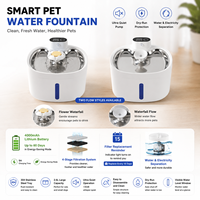 Tempat Minum Hewan Peliharaan Pintar 3 Mode Aliran Air 304 Stainless Steel Dispenser Air Kucing Otomatis Nirkabel Aktif dengan Gerakan