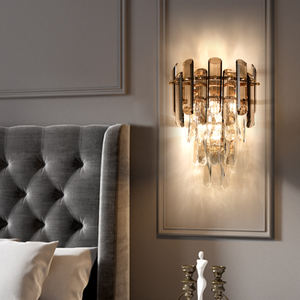 Offre Spéciale hôtel lumière chambre chevet nordique intérieur couleur or k9 cristal moderne appliques luxe pour la maison - Product Image 5