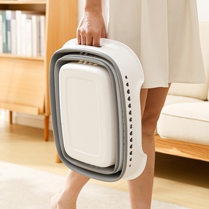 <span class=keywords><strong>Panier</strong></span> à linge rectangulaire pliable à 3 couches, imperméable, grande capacité, en PP+TPR, pour salle de bain et chambre à coucher - Product Image 3