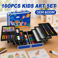 Ensemble d'art pour enfants, fournitures artistiques, ensemble d'art 160 pièces, peinture De Arte pour enfants, boîtes de couleurs, coloriage professionnel LT73400